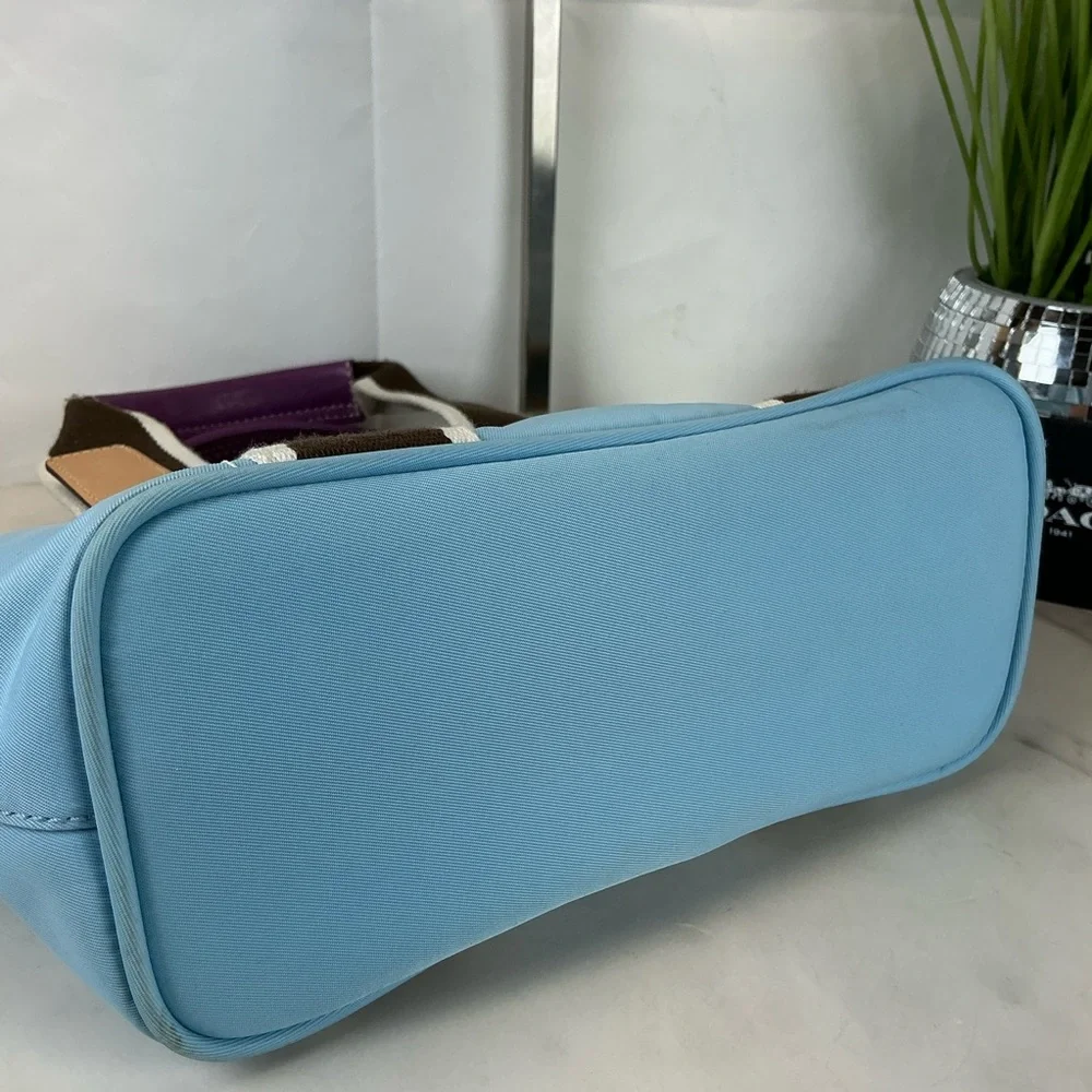 Coach 6260 Y2K Daisy Hampton Mini Blue Tote with Purple and‎ Brown Accents - Picture 11 of 16